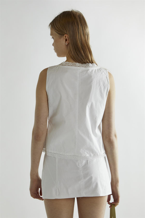 Glamorous Off-White Tie-Front Top