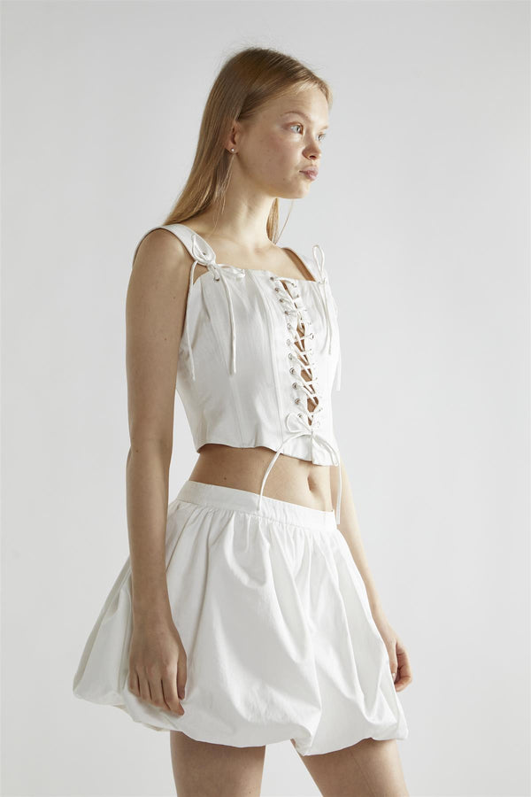 Glamorous Off-White Tutu Mini- Skirt