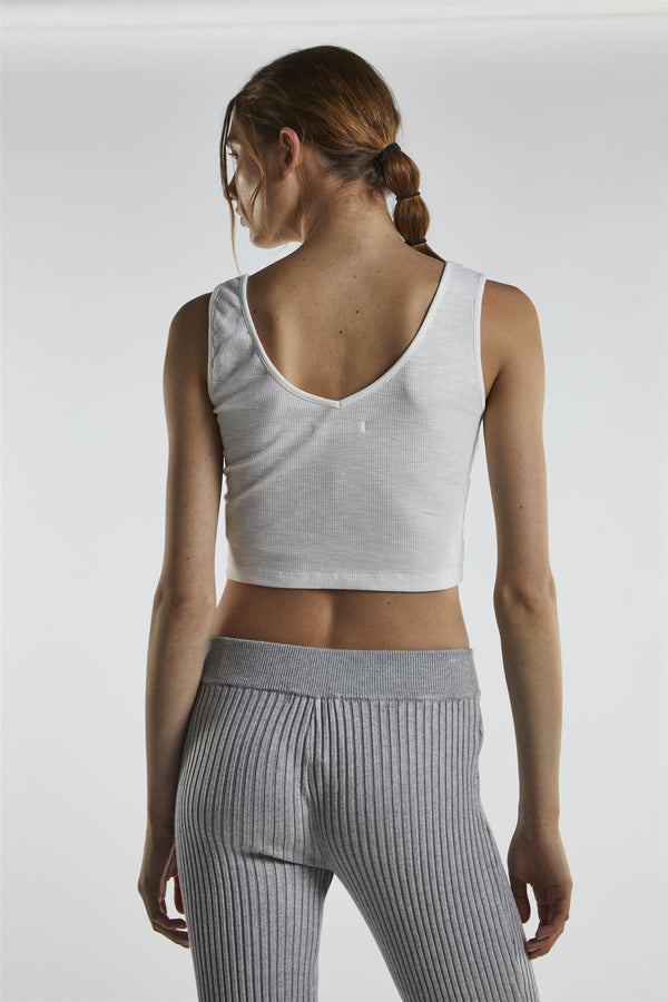 Glamorous Off-White V-Neck Crop-Top
