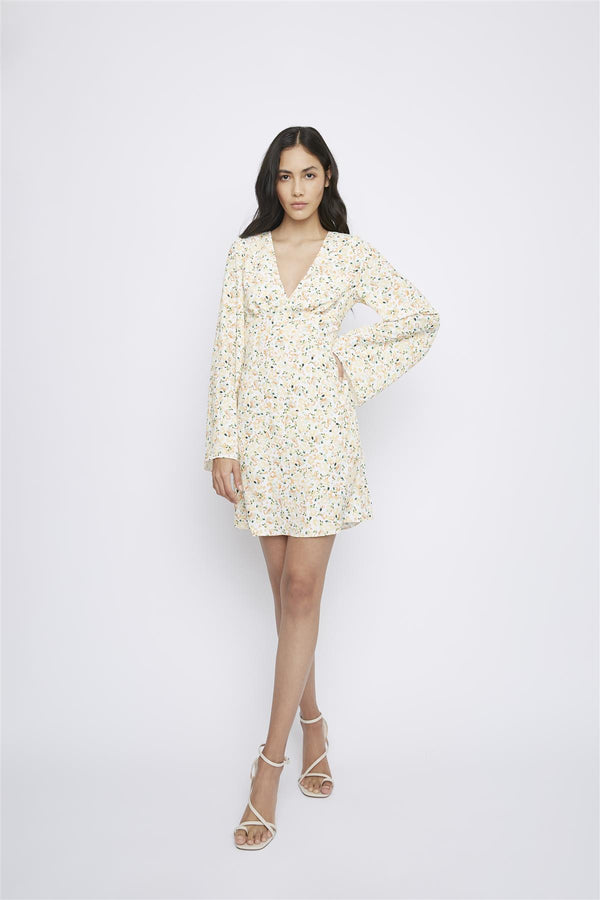 Glamorous Orange Ditsy-Floral Mini-Dress