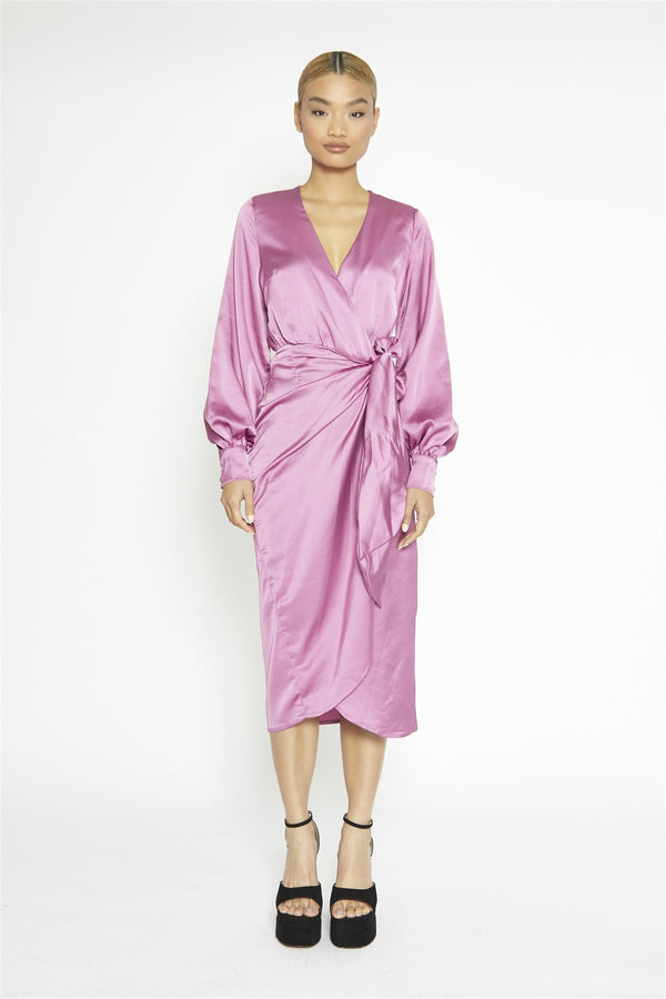 Glamorous Orchid Wrap Midi-Dress