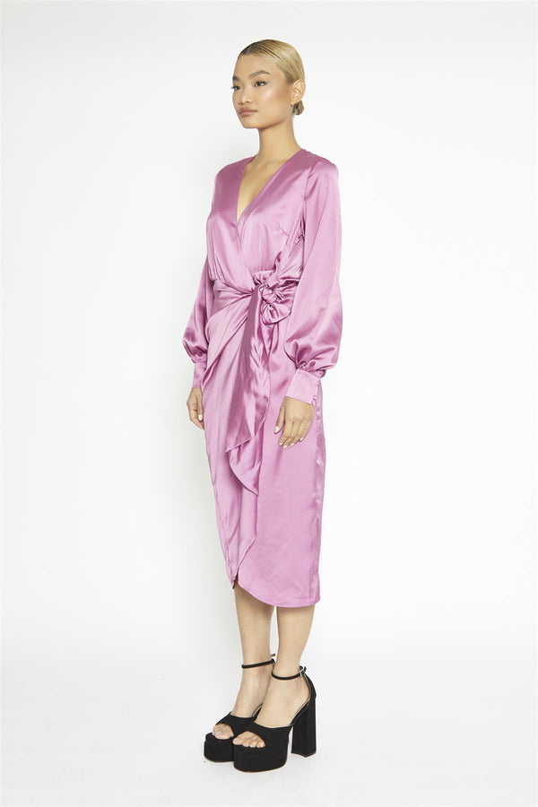 Glamorous Orchid Wrap Midi-Dress