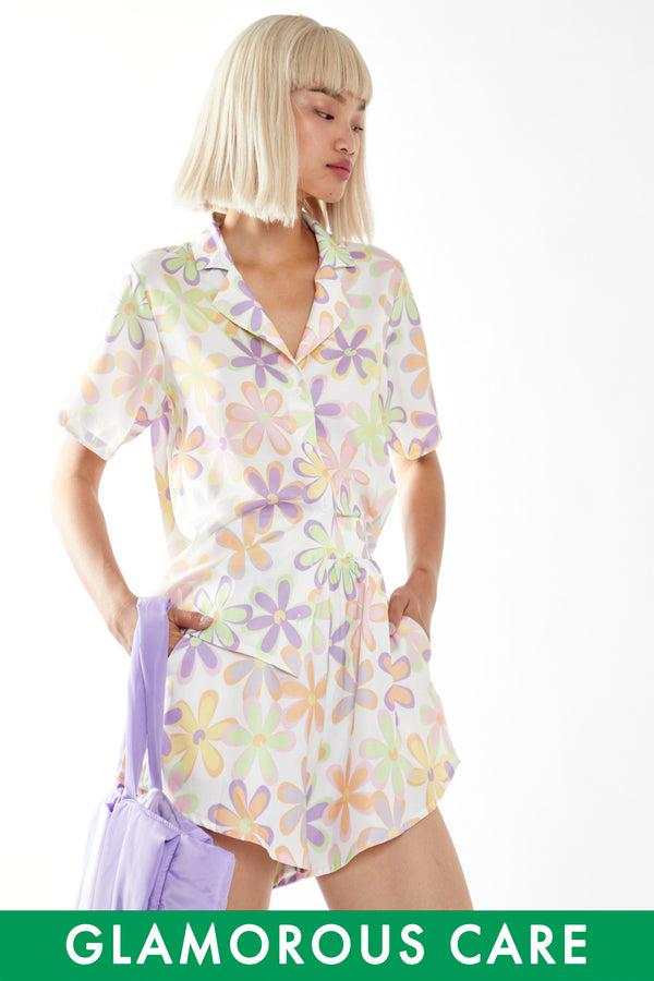 glamorous Pastel 60s Floral Shorts