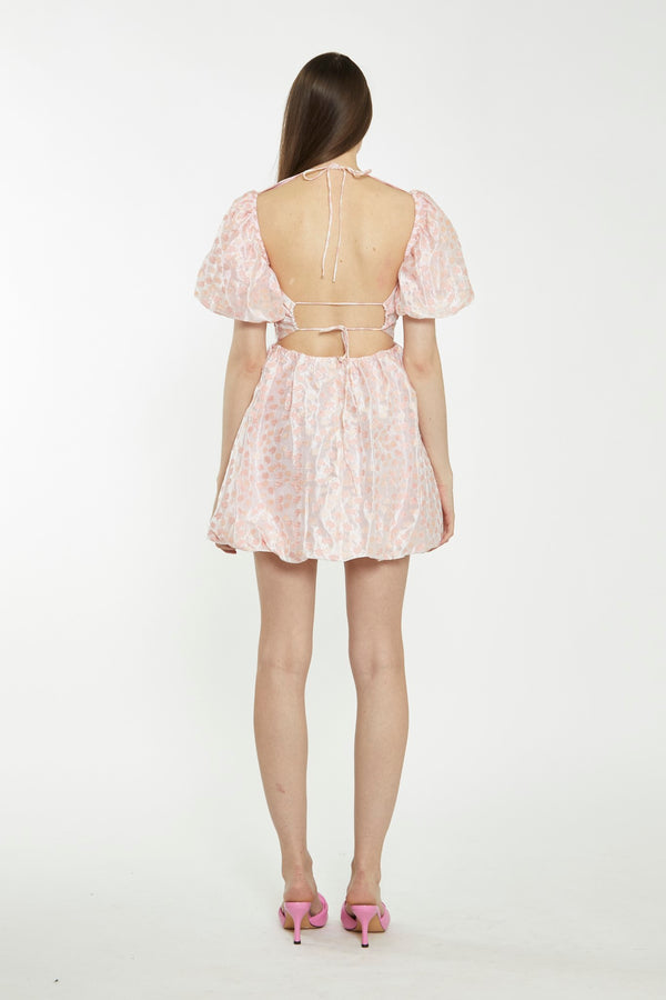 Glamorous Pink Flower Organza Mini Dress