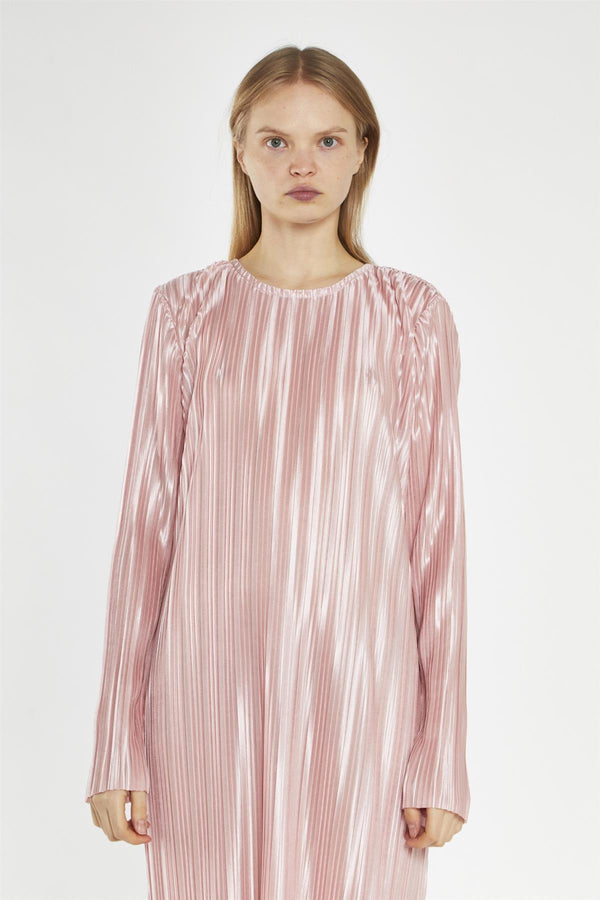 Glamorous Pink-Plisse Maxi-Dress