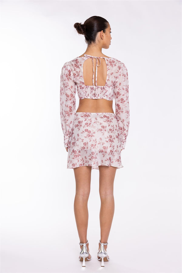 Glamorous Pink-Rose Corset Crop-Top