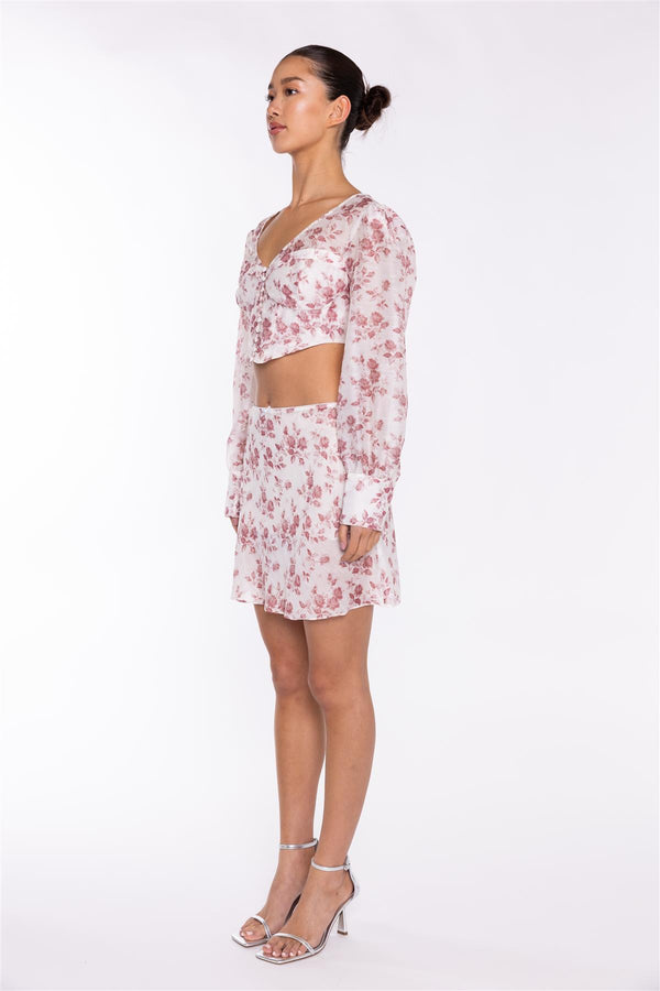 Glamorous Pink-Rose Corset Crop-Top