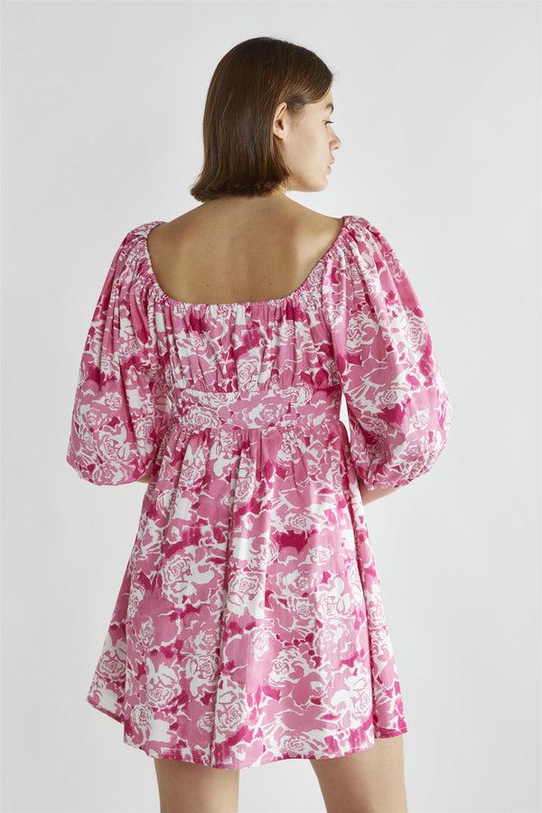 Glamorous Pink Roses Skater Mini-Dress