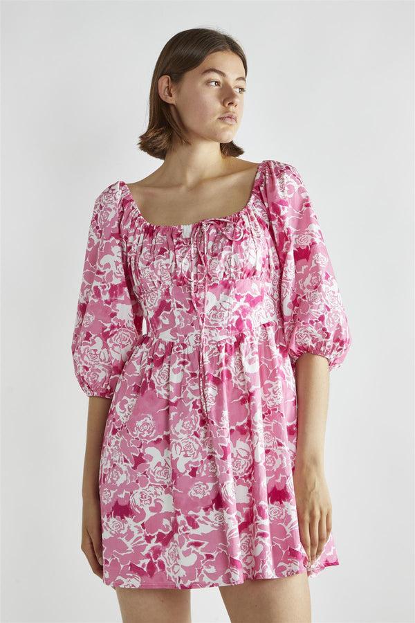 Glamorous Pink Roses Skater Mini-Dress