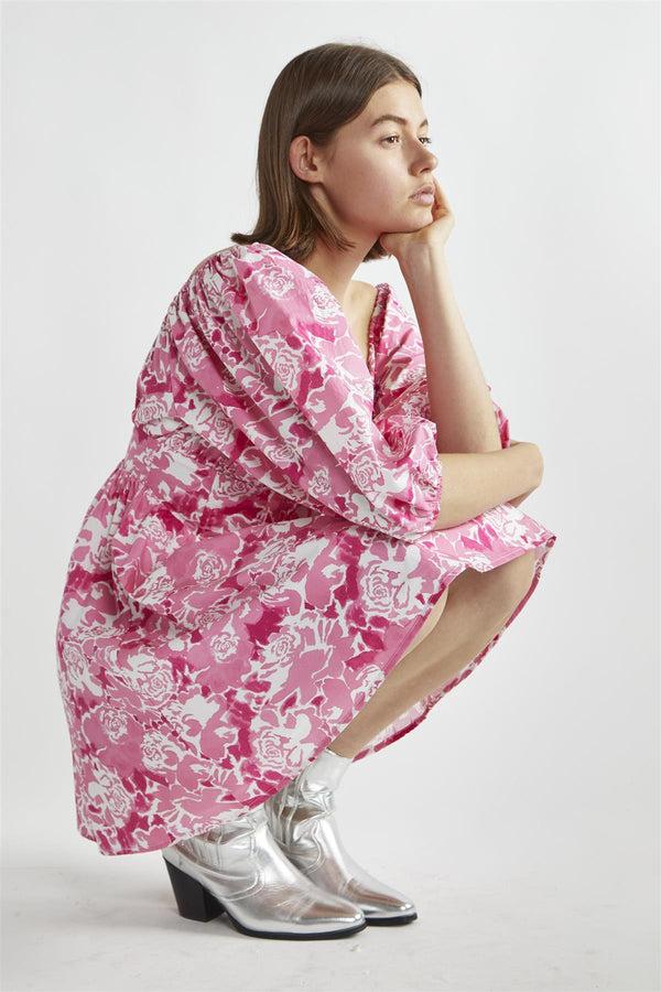 Glamorous Pink Roses Skater Mini-Dress