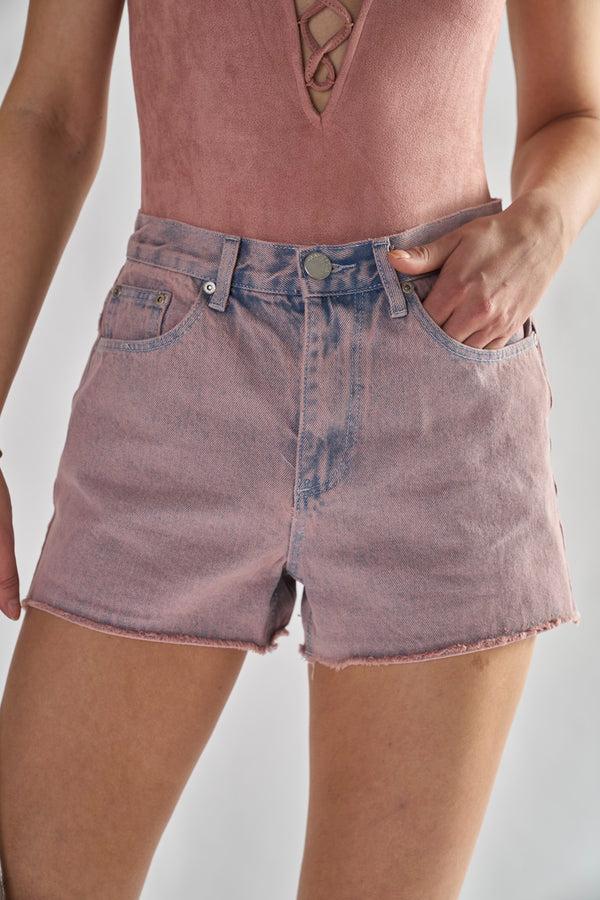 Glamorous Pink Wash Denim Shorts