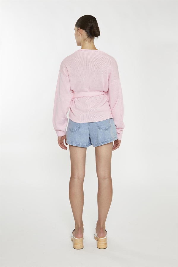 Glamorous Pretty-Pink Wrap -Cardigan