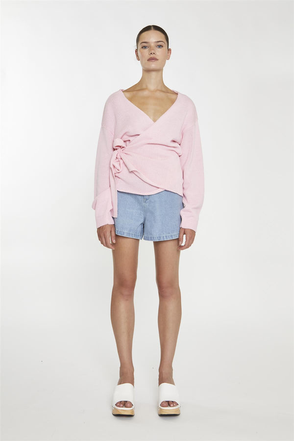 Glamorous Pretty-Pink Wrap -Cardigan