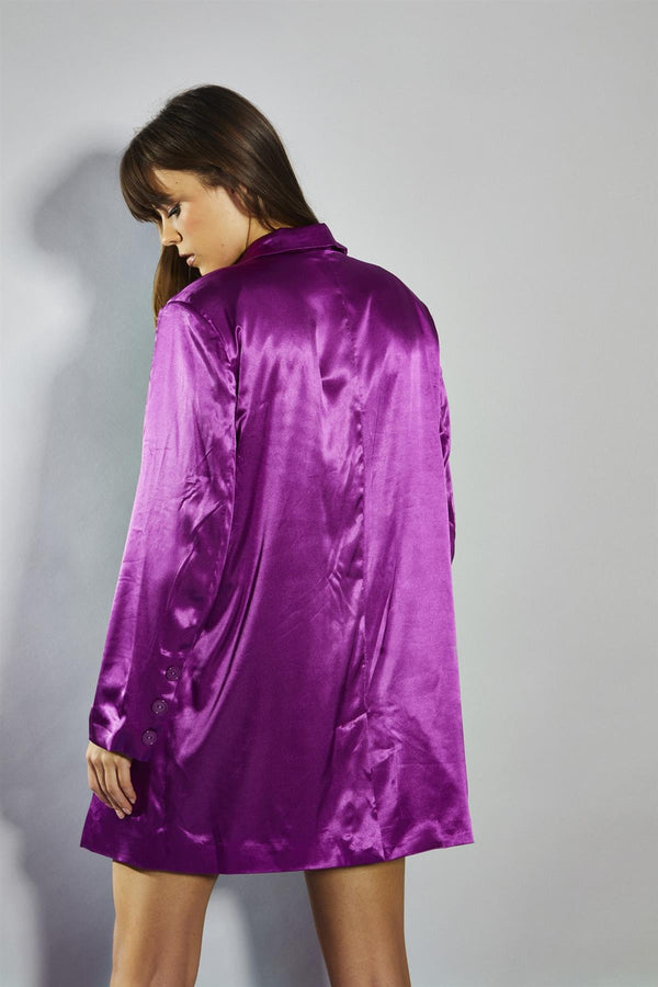 Glamorous Purple Classic Oversized-Blazer