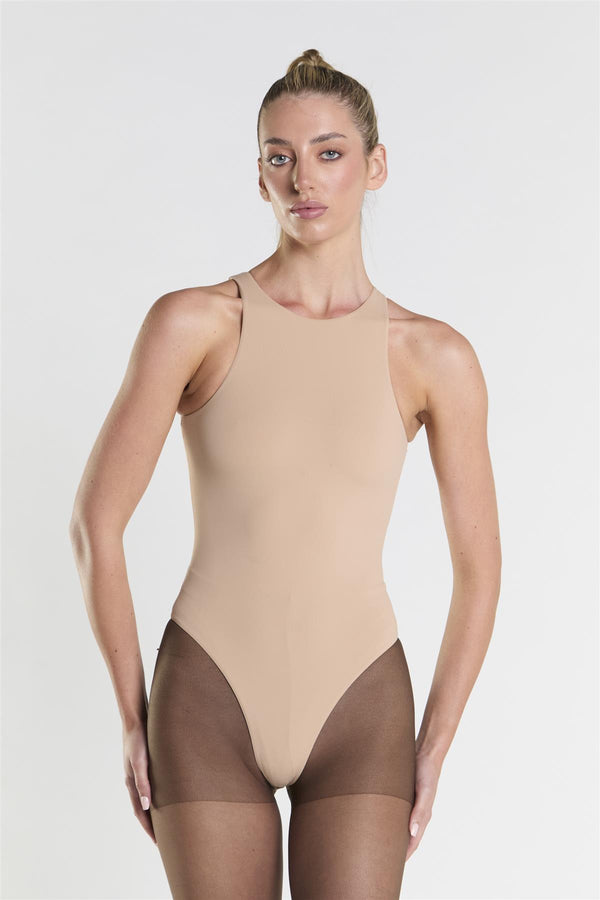 Glamorous Racerback Bodysuit - Beige