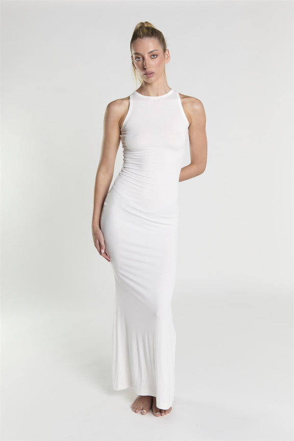 glamorous Racerback Maxi Dress - White