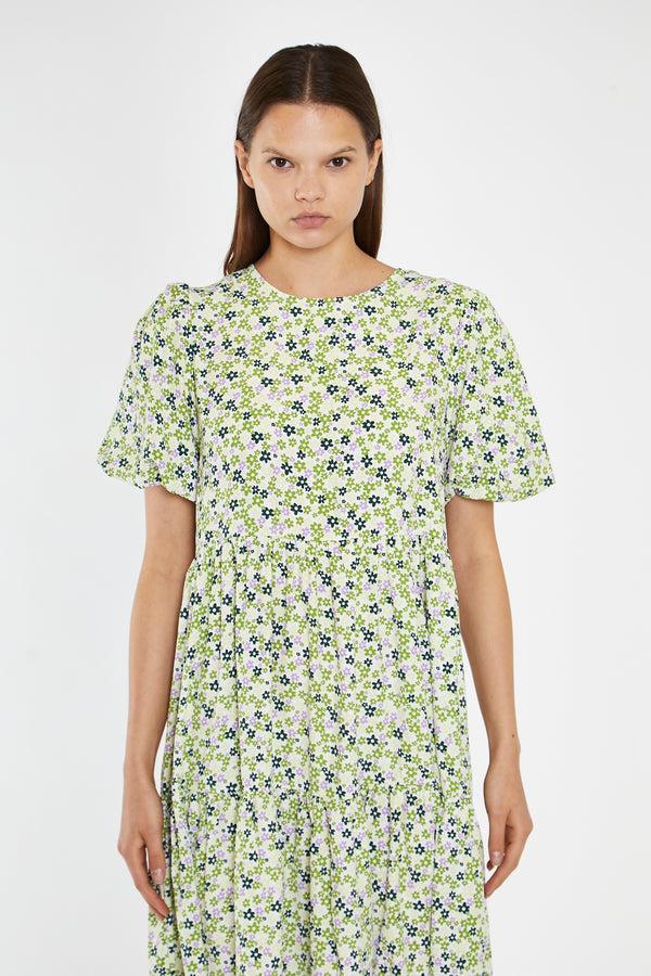 Glamorous Retro Daisy Tiered Midi-Dress