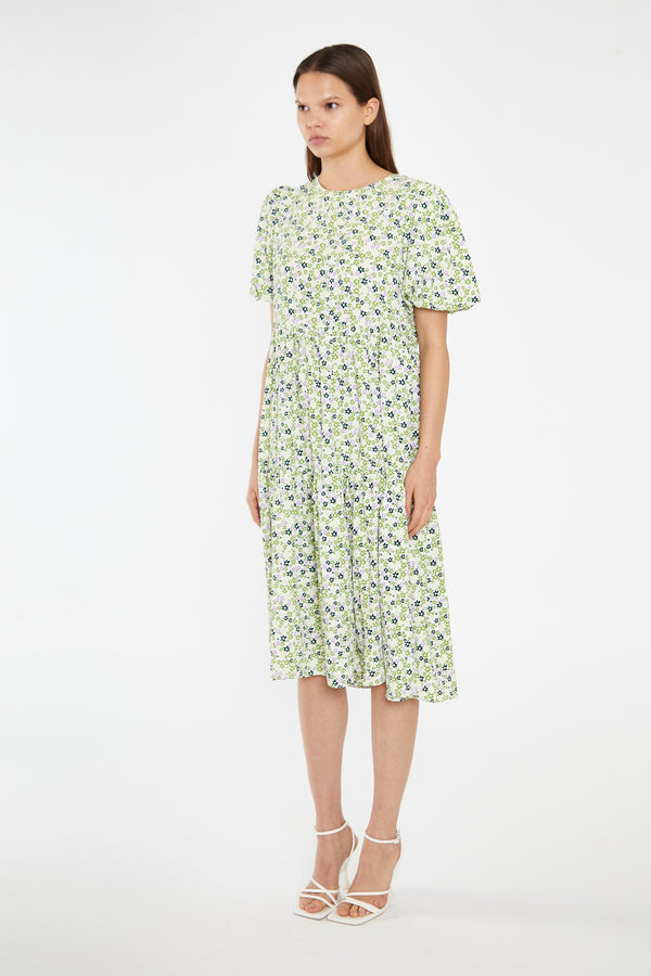 Glamorous Retro Daisy Tiered Midi-Dress