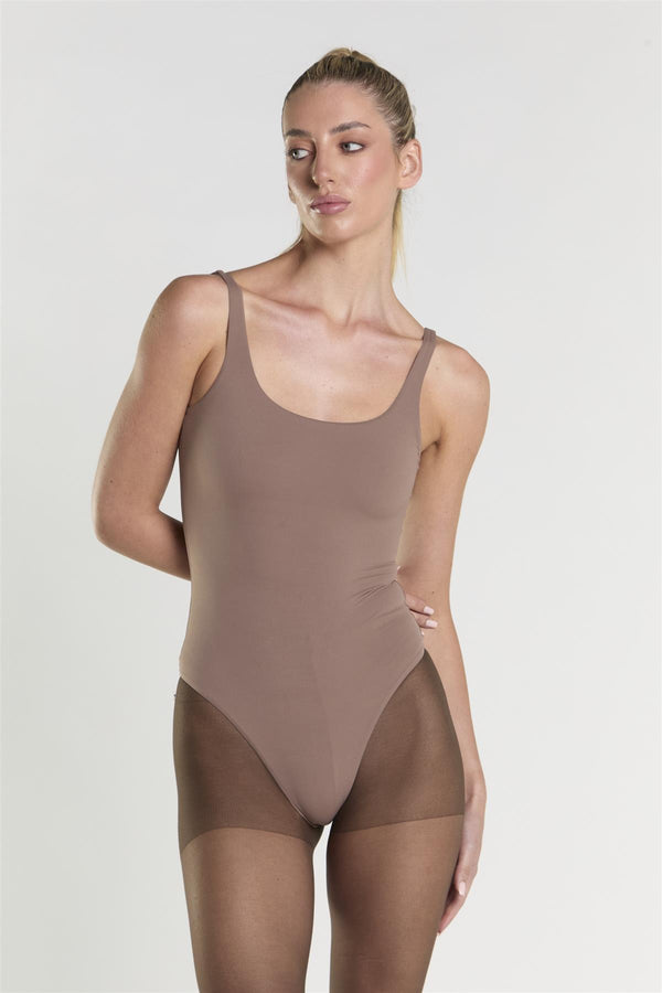 Glamorous Scoop Neck Bodysuit - Brown