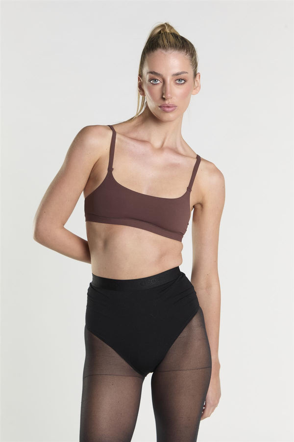 Glamorous Scoop Neck Bralette - Brown