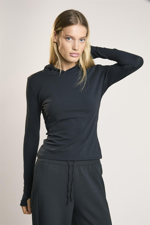 Glamorous Signature Black Hooded Top