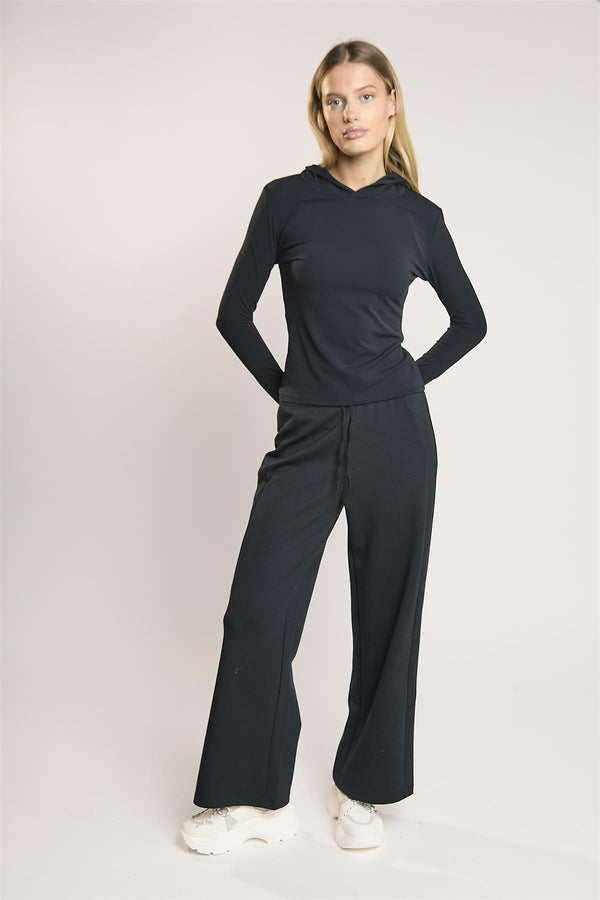 glamorous Signature Black Hooded Top