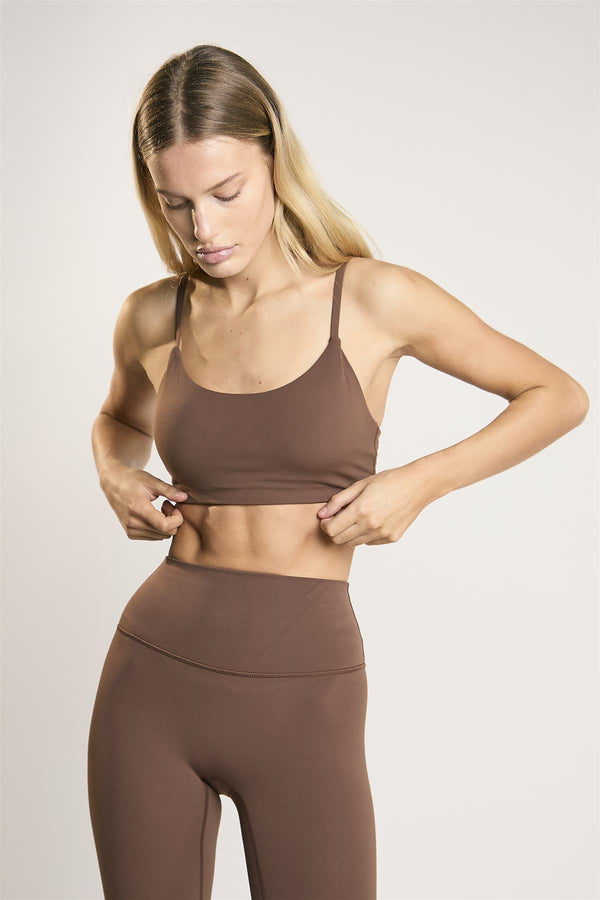 Glamorous Signature Chestnut Scoop-Neck Crop-Top