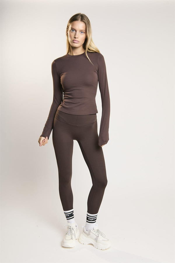 glamorous Signature Espresso Long-Sleeve-Top