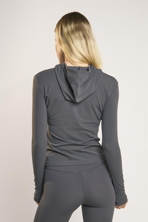 Glamorous Signature Graphite-Grey Hooded Top