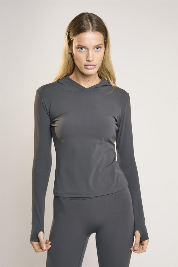 Glamorous Signature Graphite-Grey Hooded Top