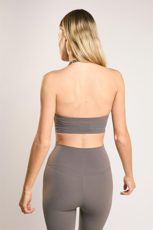 Glamorous Signature Khaki Halter-Neck Crop-Top
