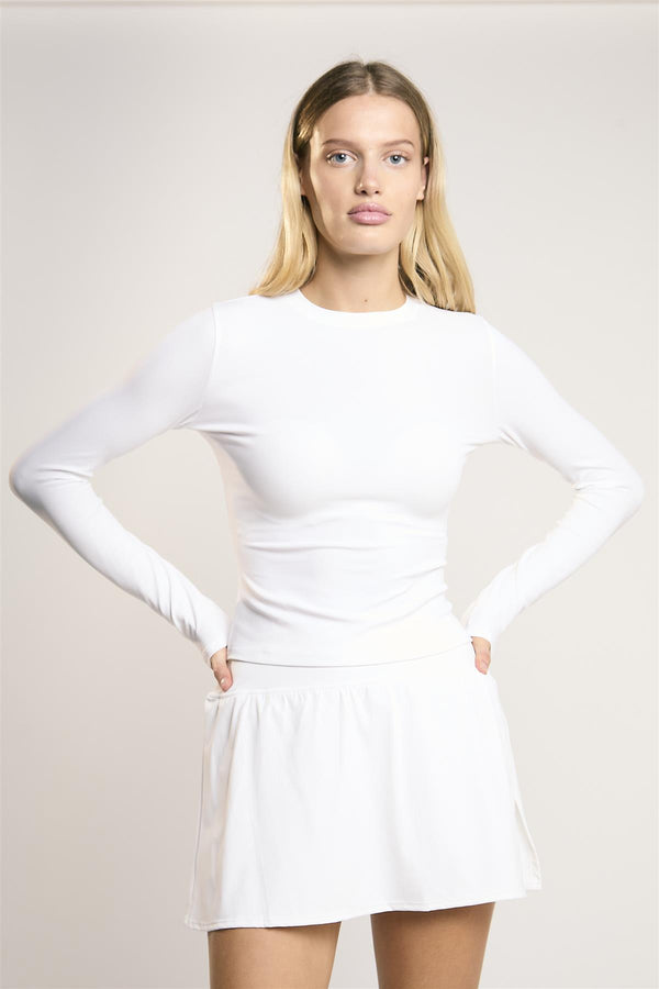 Glamorous Signature White Long-Sleeve- Top