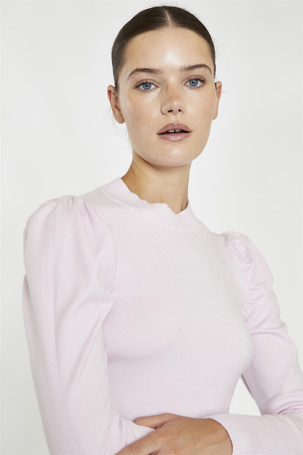 Glamorous Soft-Pink High-Neck Crop-Jumper