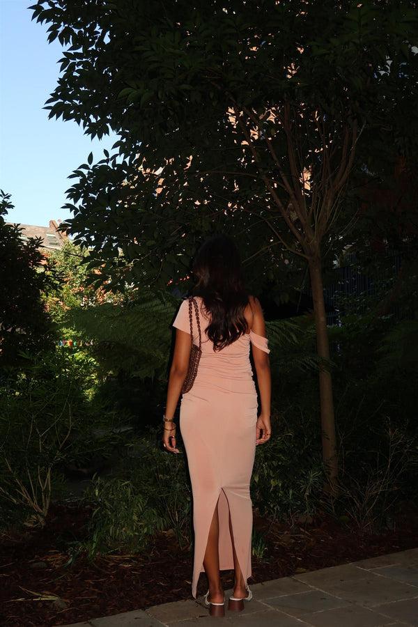 Glamorous Soft-Terracotta Bardot Crop-Top