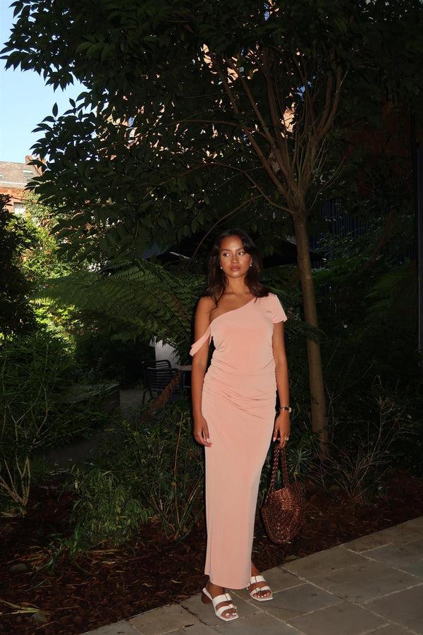 glamorous Soft-Terracotta Bardot Crop-Top