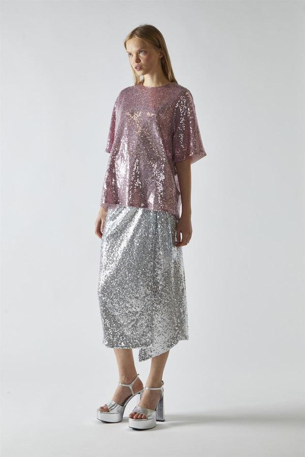 Glamorous Sugar Pink Sequin Oversized T-Shirt