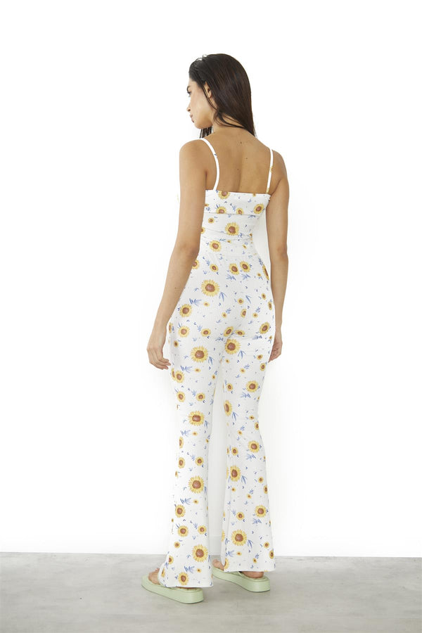 Glamorous Sunflower Rib Flared Trousers