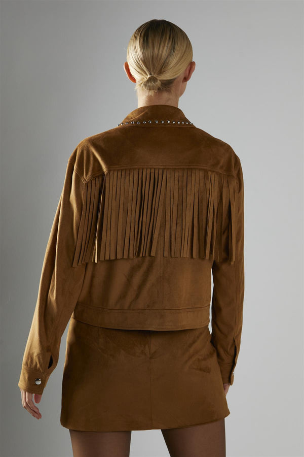 Glamorous Tan Fringed Jacket