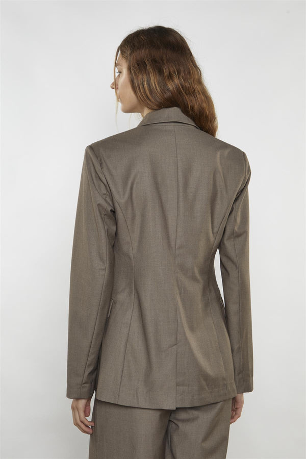 Glamorous Taupe-Brown Fitted Blazer