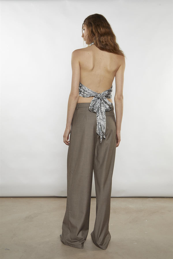 Glamorous Taupe-Brown Wide-Leg Trousers