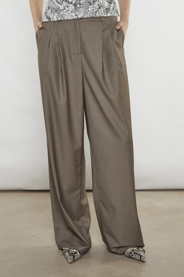 Glamorous Taupe-Brown Wide-Leg Trousers