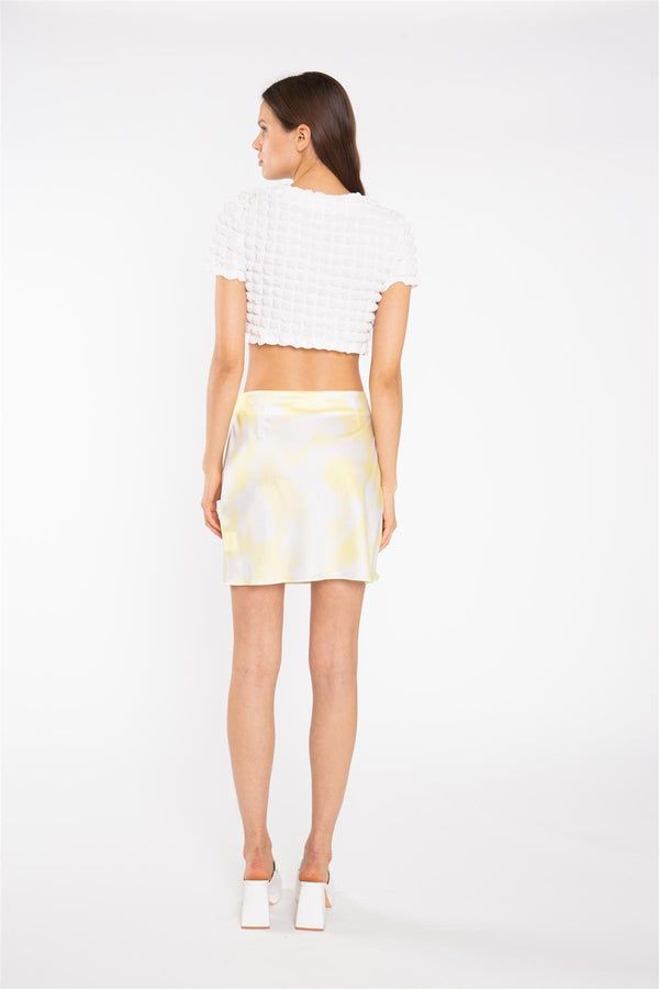 Glamorous Textured-White Crop-Top