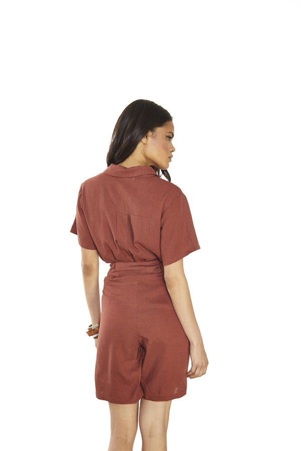 Glamorous Umber Long High-Waisted-Shorts