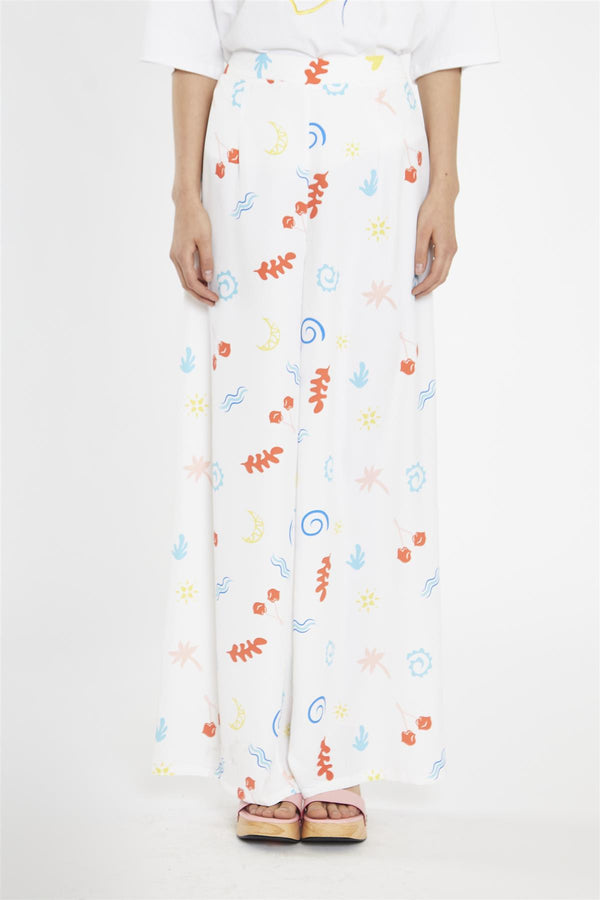 Glamorous Vacation Print Wide Leg-Trousers