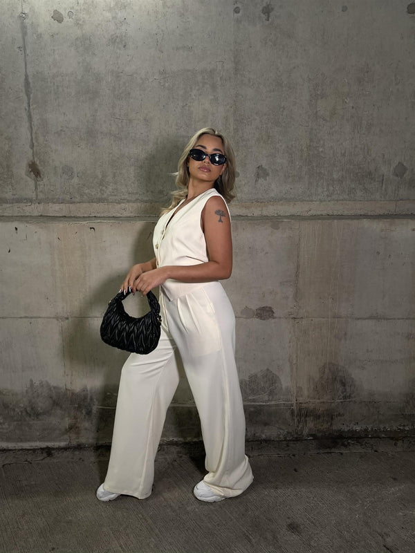 Glamorous Vanilla Wide Leg Low-Rise-Trousers
