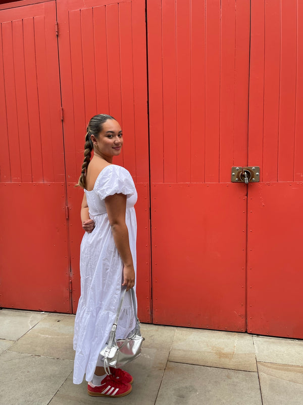 Glamorous White Babydoll Midaxi-Dress