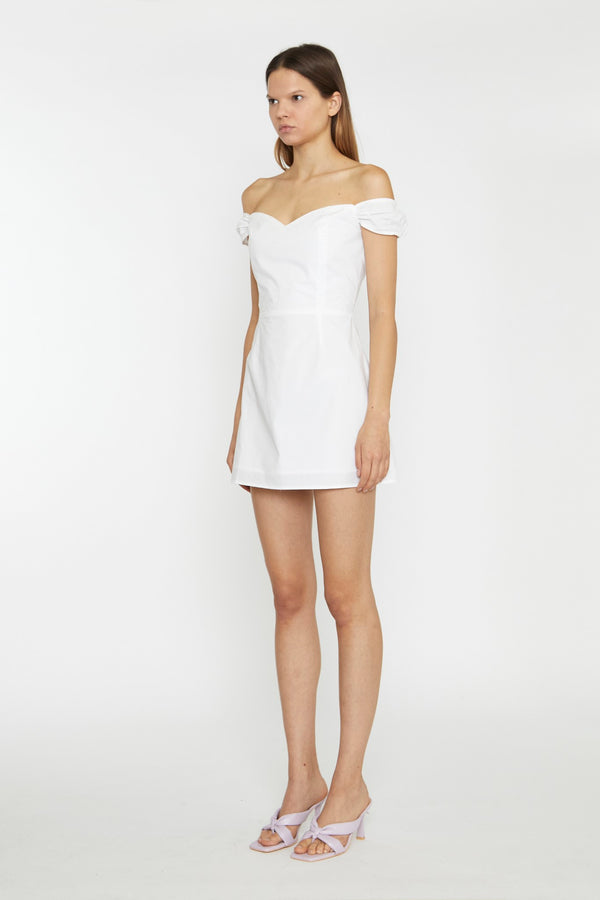 Glamorous White Bardot Mini-Dress