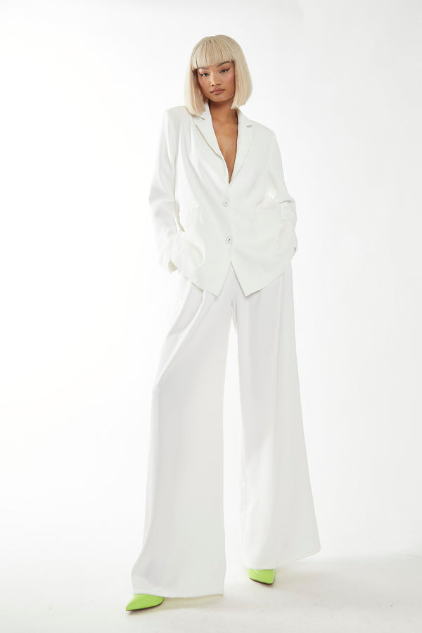 Glamorous White Boxy Oversized Blazer