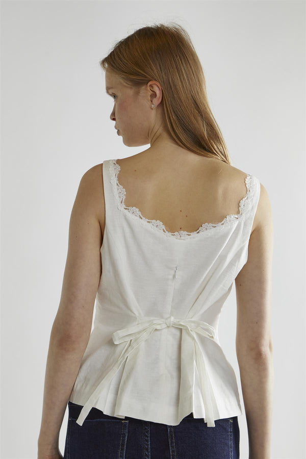 Glamorous White Button-Front Top