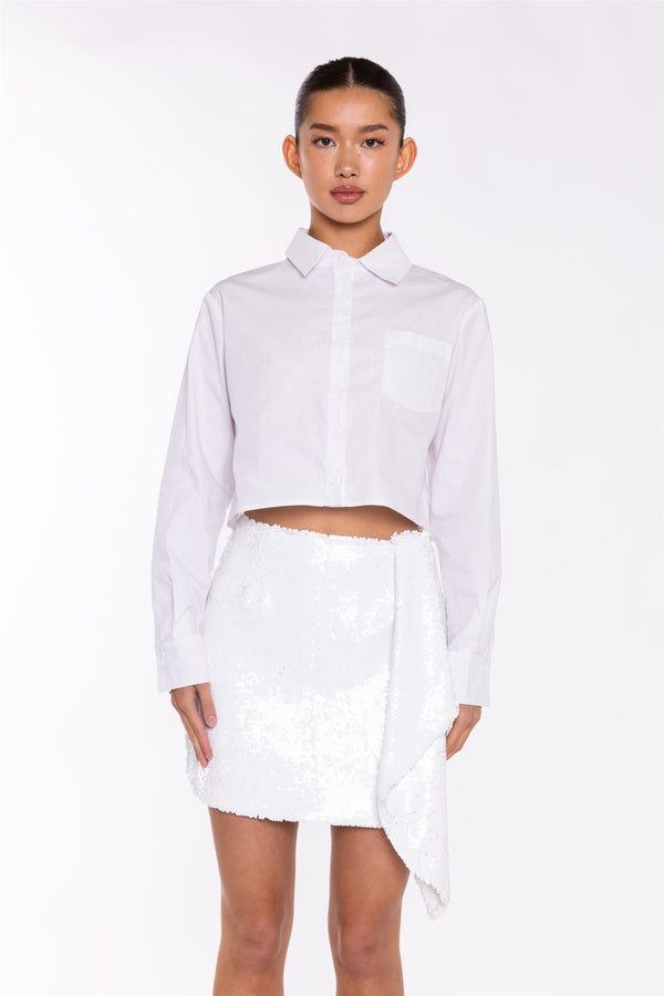 Glamorous White Crop-Shirt